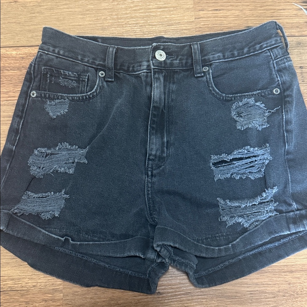 American Eagle Outfitters High Waist Black Denim Shorts